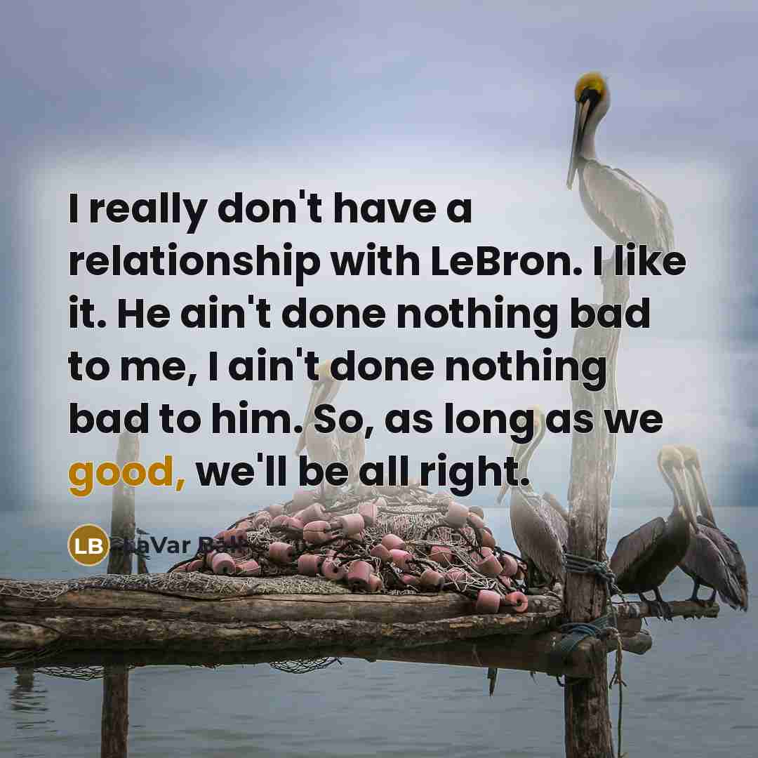 “I really don't have a relationship with LeBron. I like…” quote by LaVar Ball