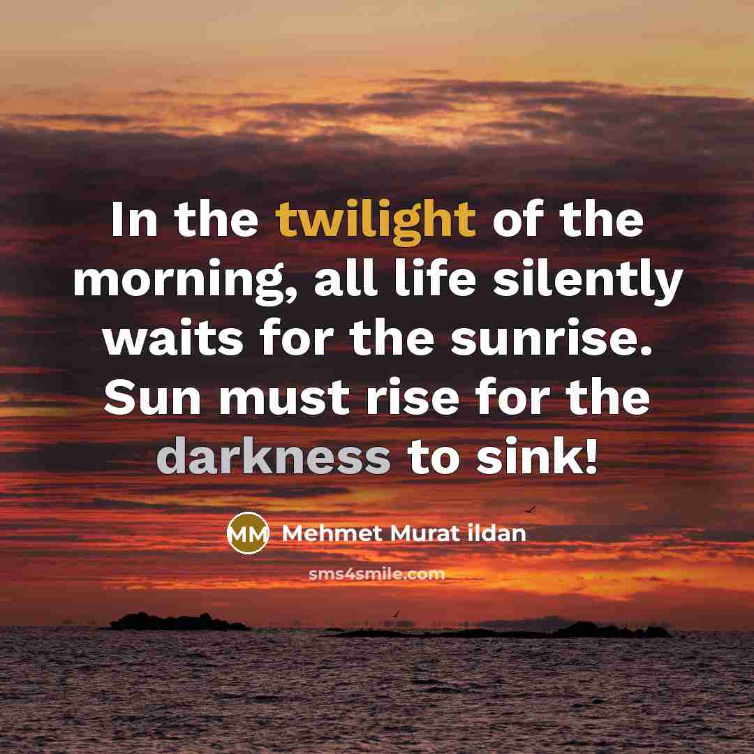 “In the twilight of the morning, all life silently waits…” quote by Mehmet Murat Ildan