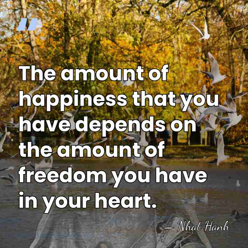 The amount of happiness that you have depends on the amount of&hellip; - Nhat Hanh