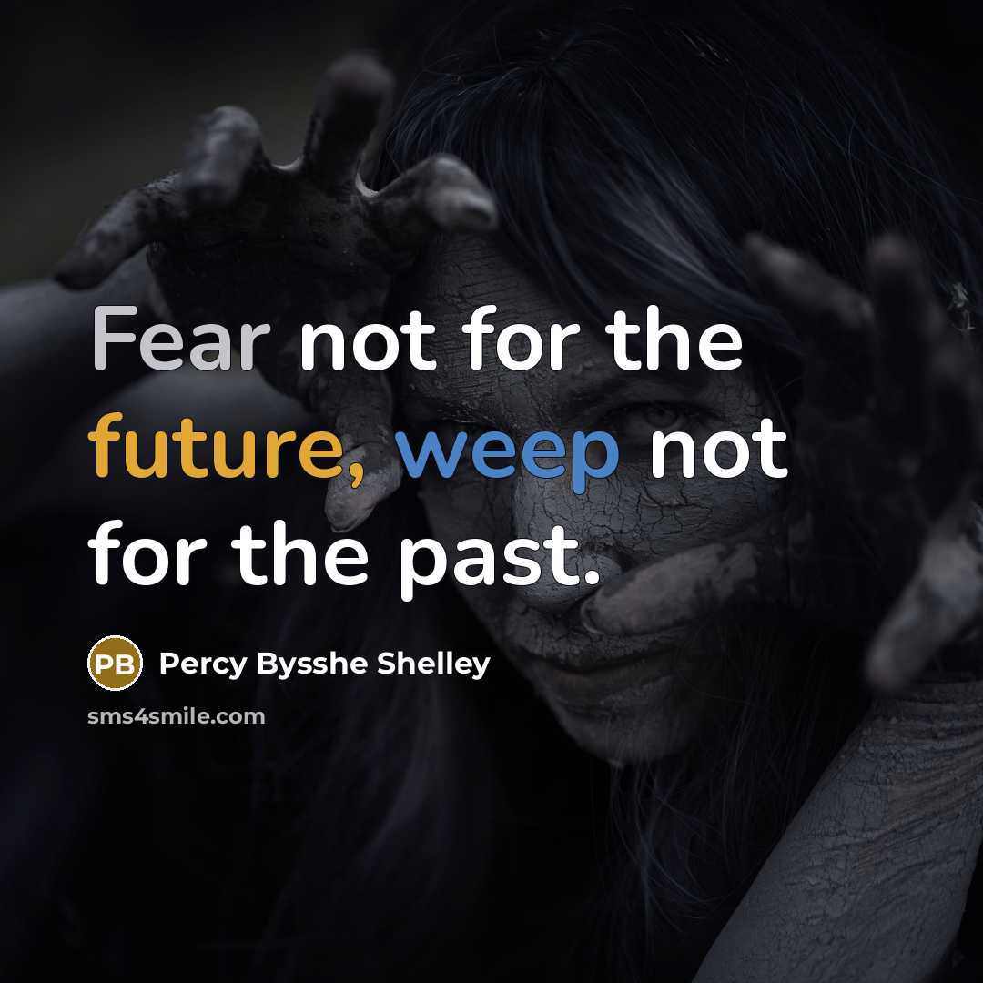“Fear not for the future, weep not for the past.…” quote by Percy Bysshe Shelley