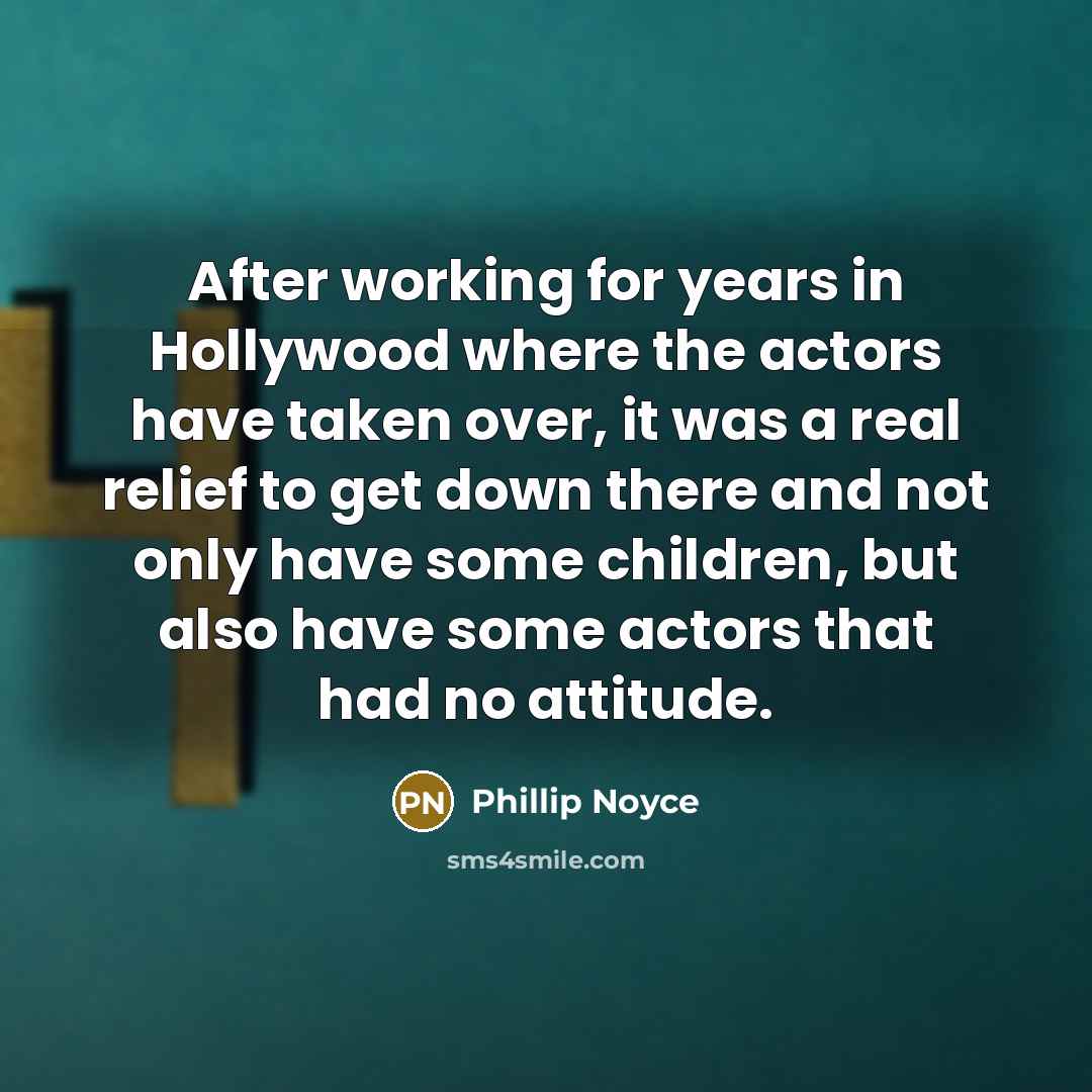 “After working for years in Hollywood where the actors have…” quote by Phillip Noyce