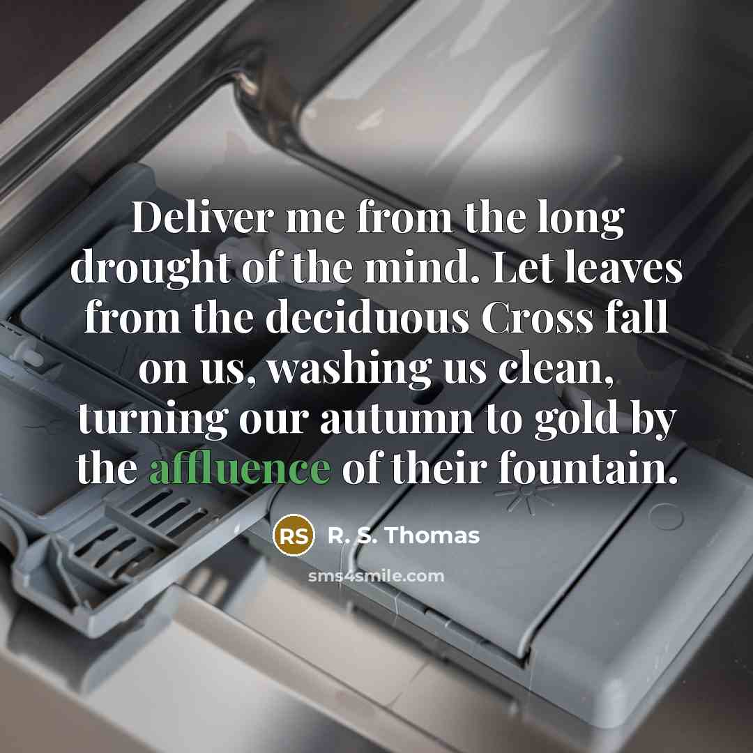“Deliver me from the long drought of the mind. Let…” quote by R. S. Thomas