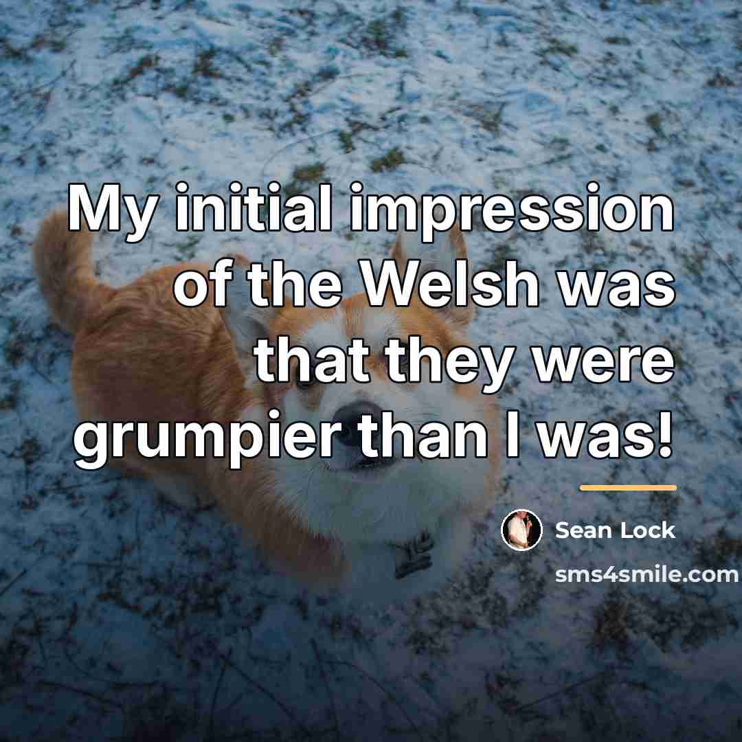 “My initial impression of the Welsh was that they were…” quote by Sean Lock