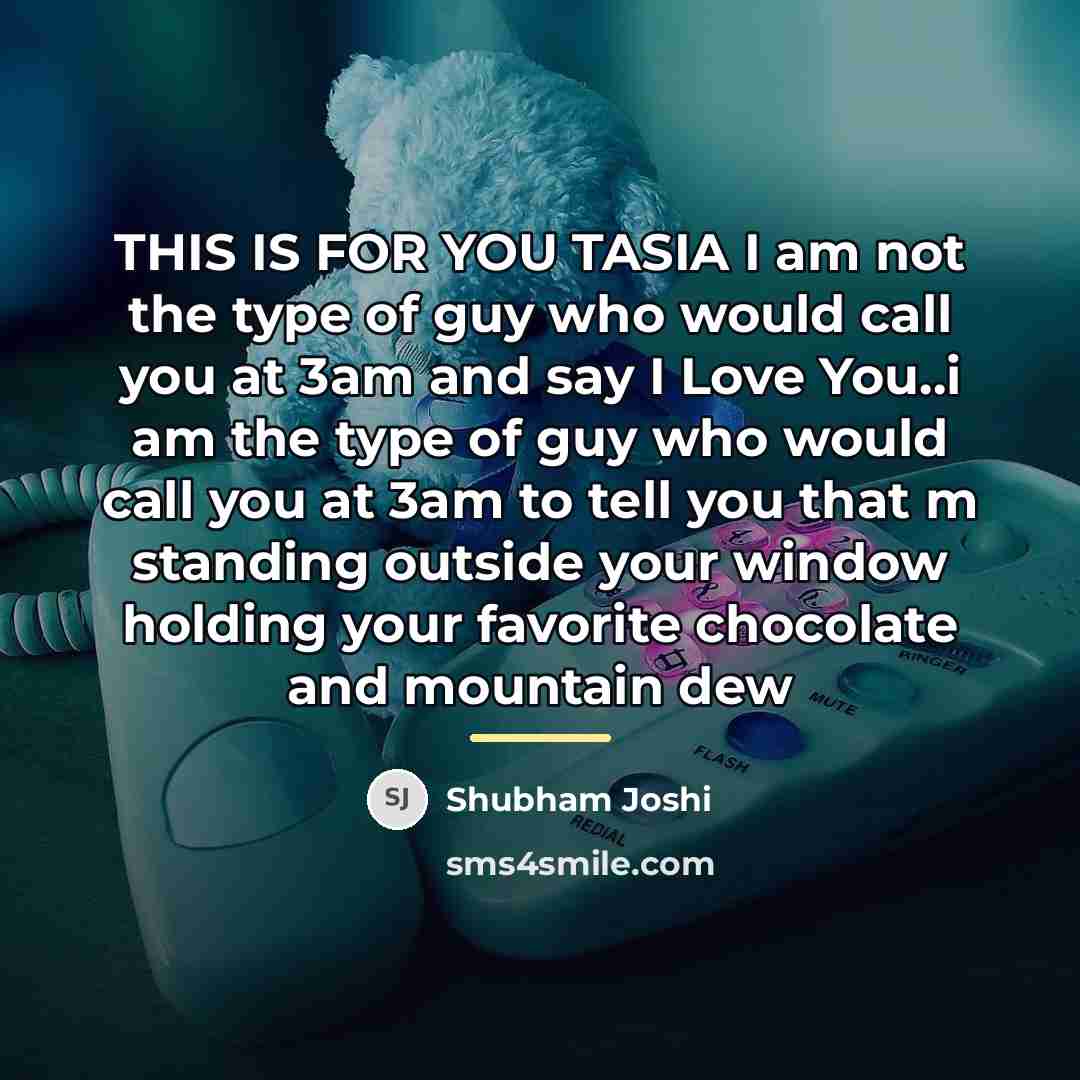 “THIS IS FOR YOU TASIA I am not the type…” quote by Shubham Joshi