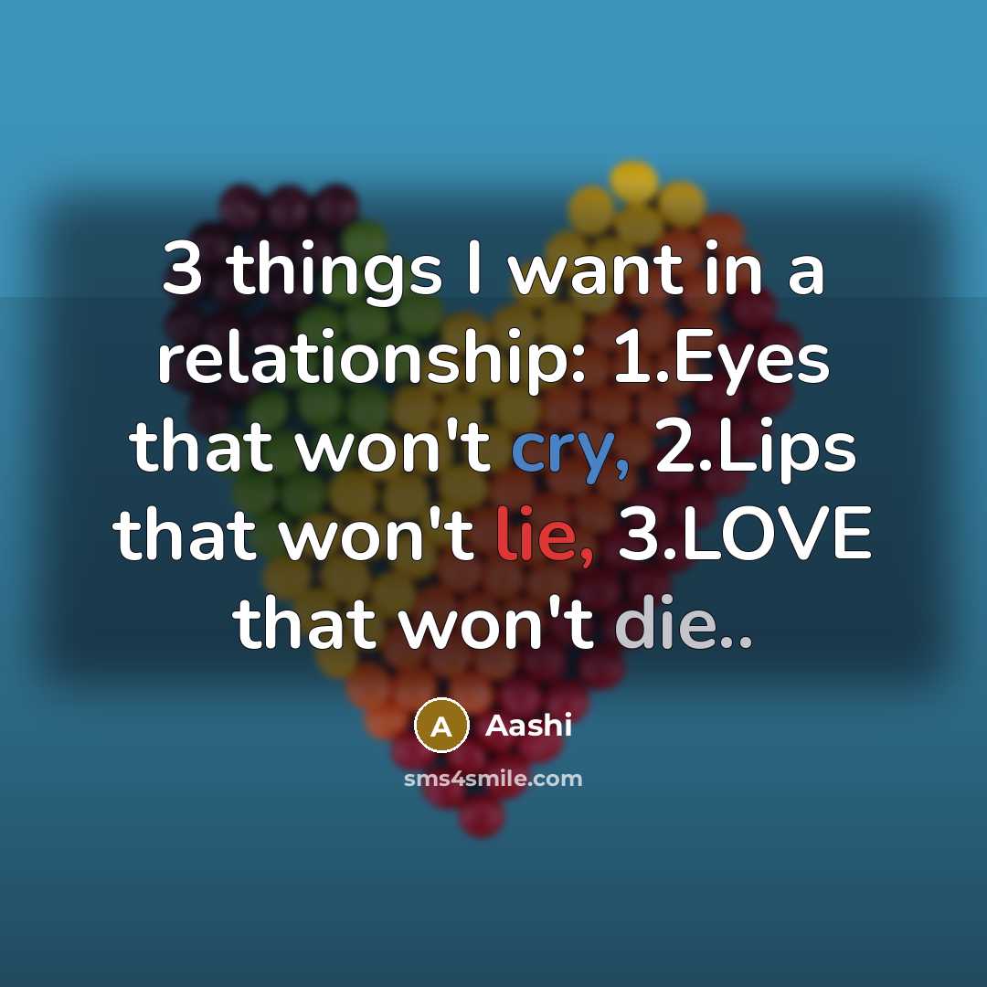 “3 things I want in a relationship: 1.Eyes that won't…” quote by Aashi