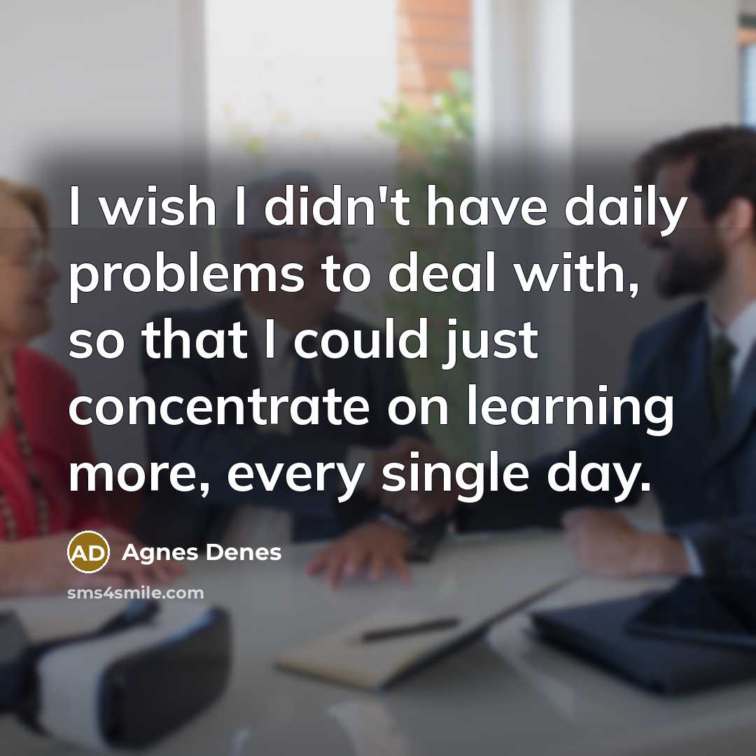 “I wish I didn't have daily problems to deal with,…” quote by Agnes Denes