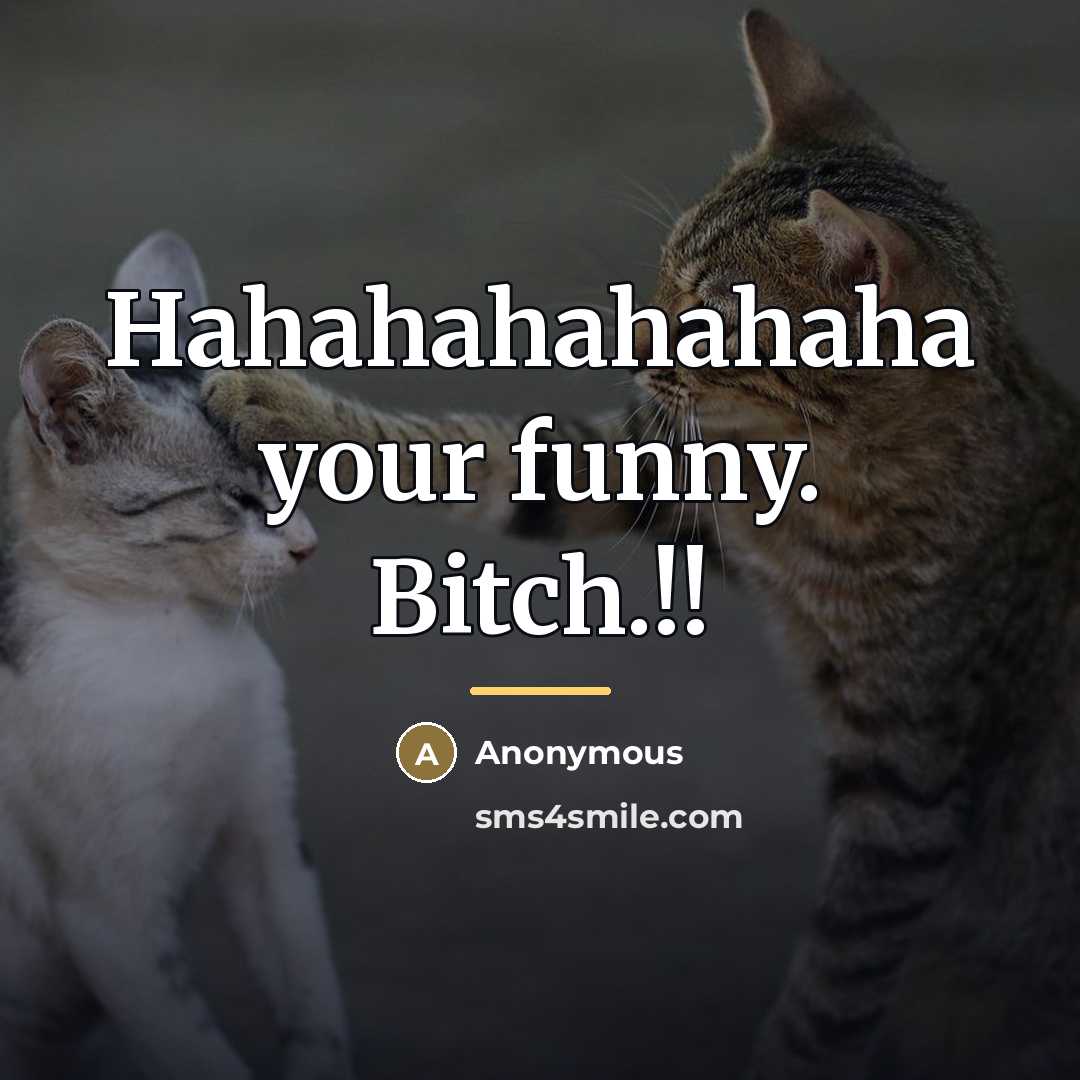 “Hahahahahahaha your funny. Bitch.!!…” quote by Anonymous