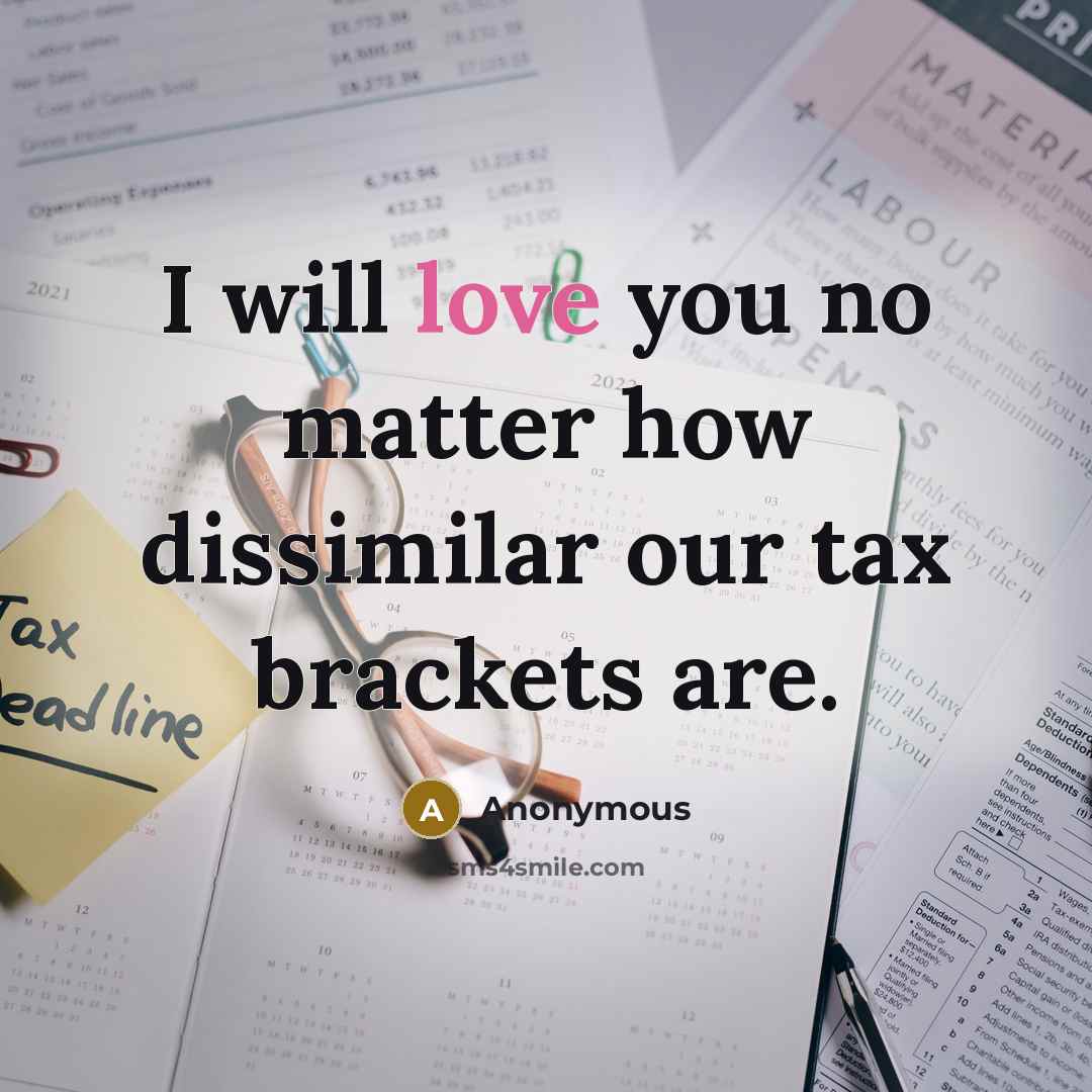 “I will love you no matter how dissimilar our tax…” quote by Anonymous