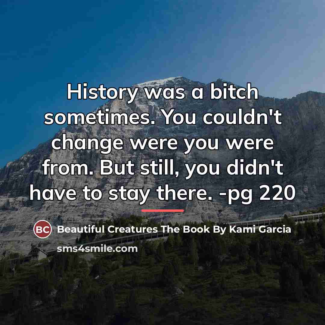 “History was a bitch sometimes. You couldn't change were you…” quote by Anonymous