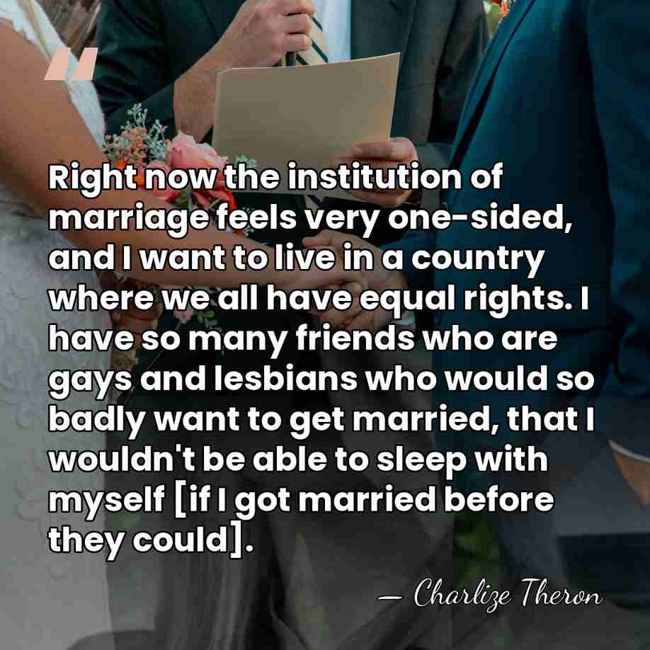 Right now the institution of marriage feels very one-sided, and I want&hellip; - Charlize Theron