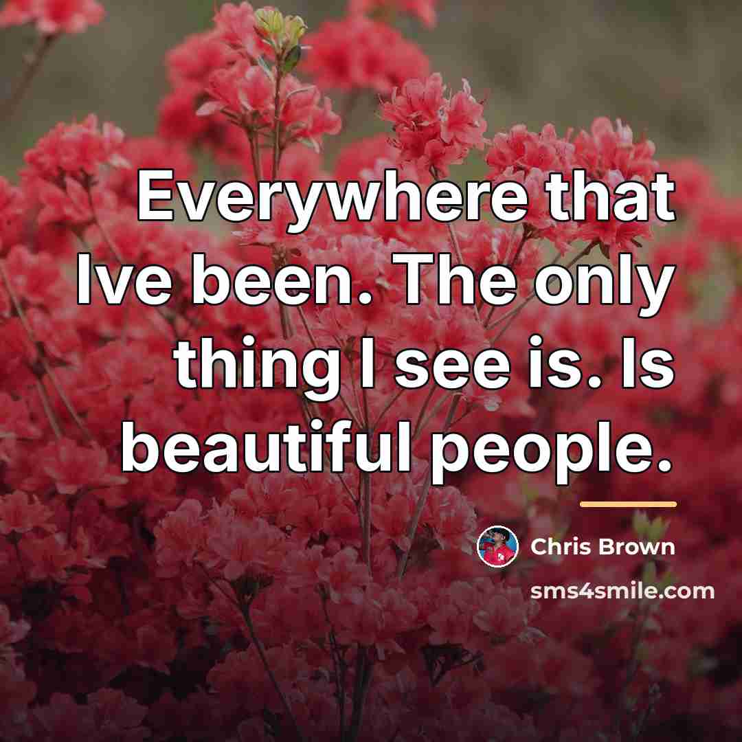“Everywhere that Ive been. The only thing I see is.…” quote by Chris Brown