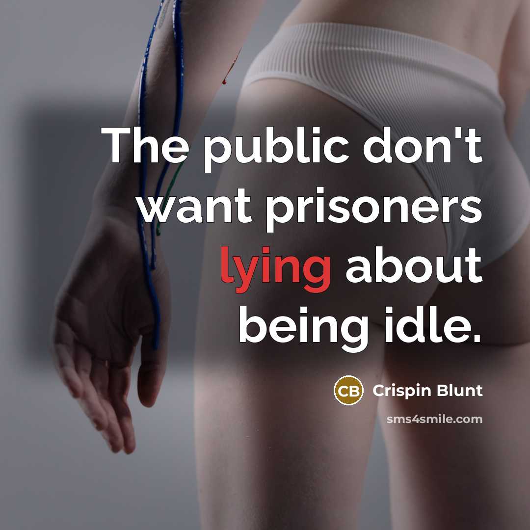 “The public don't want prisoners lying about being idle.…” quote by Crispin Blunt