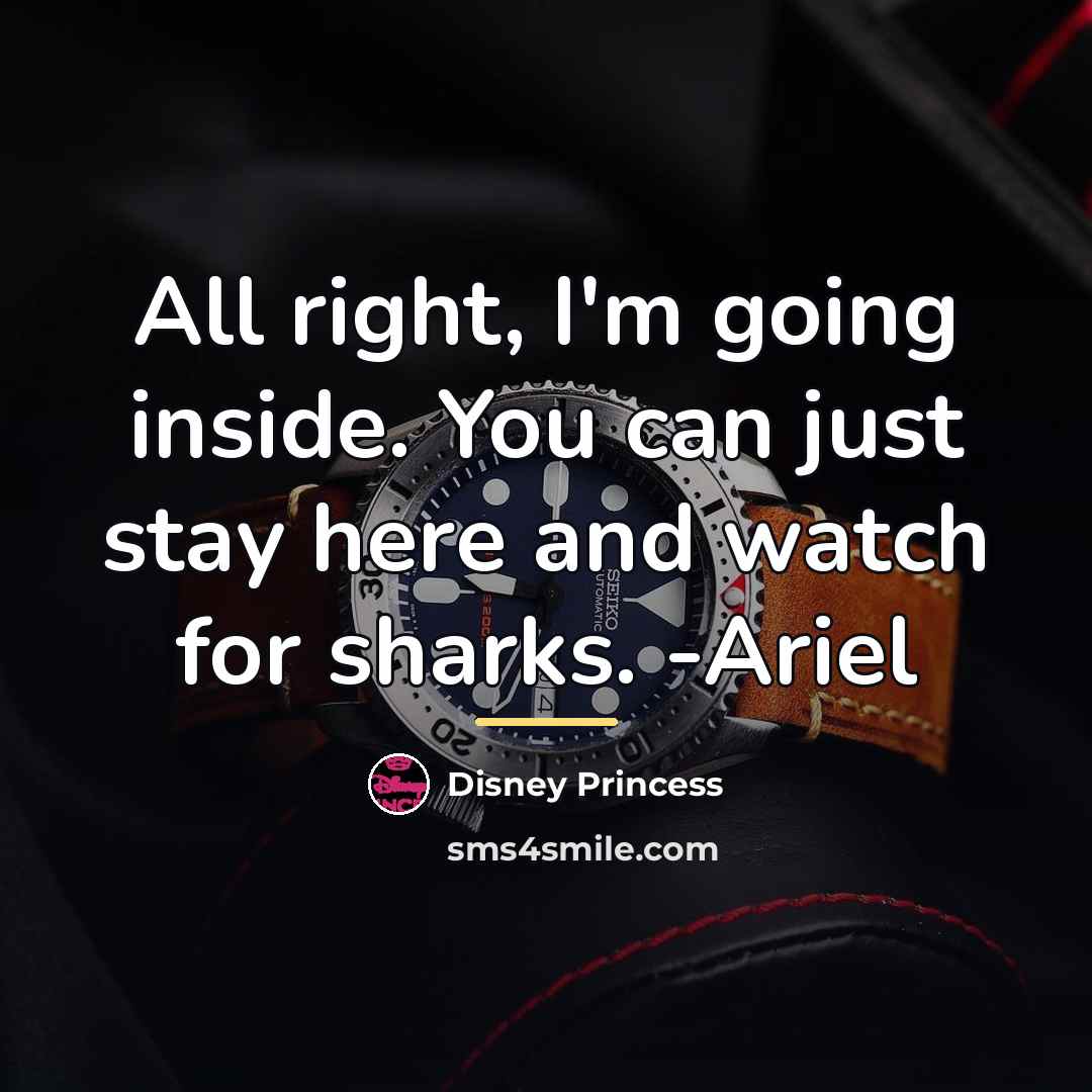 “All right, I'm going inside. You can just stay here…” quote by Disney Princess