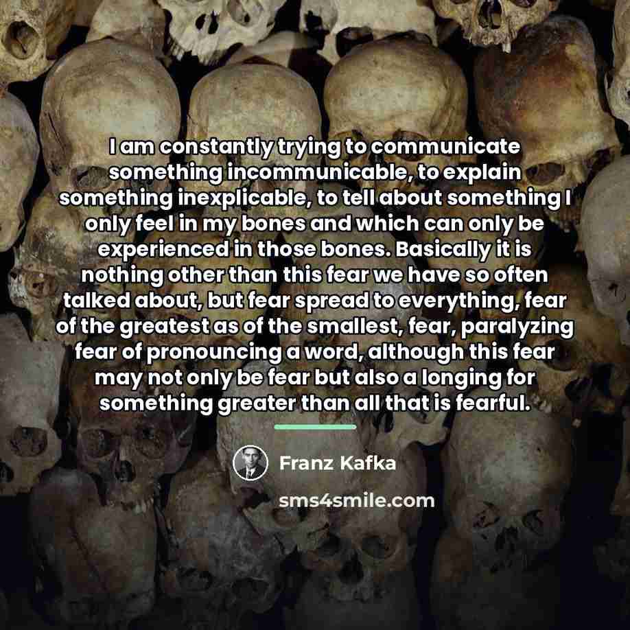 “I am constantly trying to communicate something incommunicable, to explain…” quote by Franz Kafka