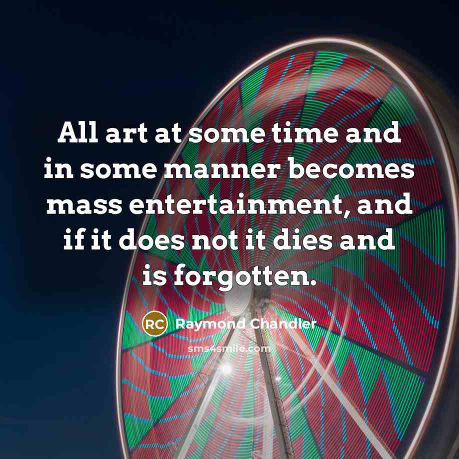 “All art at some time and in some manner becomes…” quote by Raymond Chandler