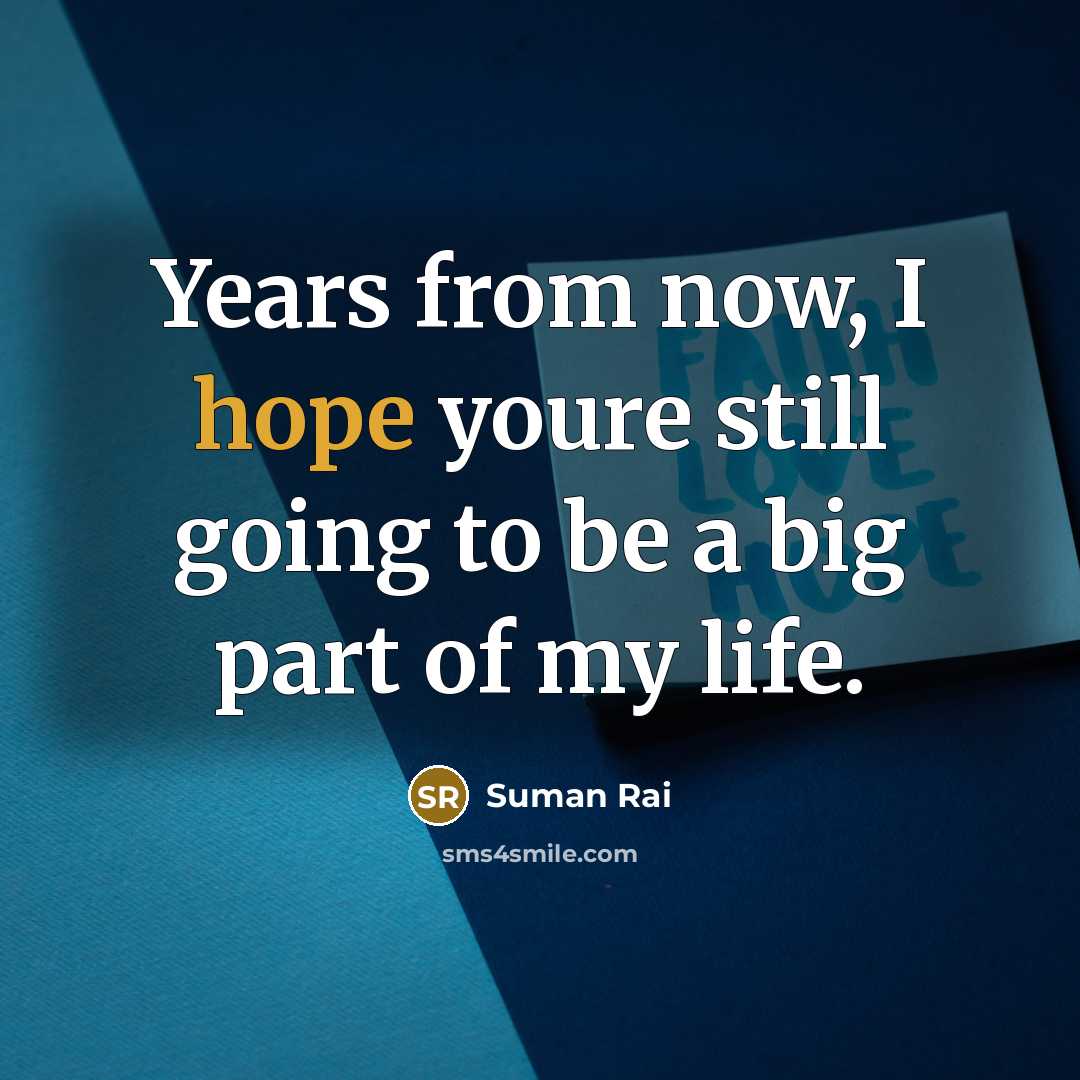 “Years from now, I hope youre still going to be…” quote by Suman Rai