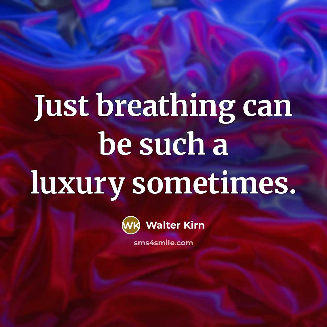 “Just breathing can be such a luxury sometimes.…” quote by Walter Kirn