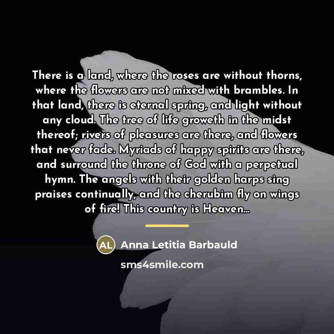 “There is a land, where the roses are without thorns,…” quote by Anna Letitia Barbauld