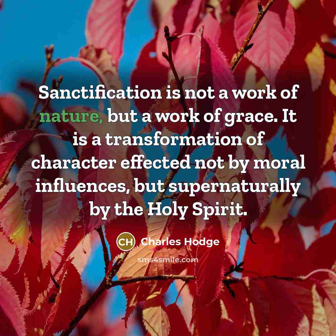 “Sanctification is not a work of nature, but a work…” quote by Charles Hodge