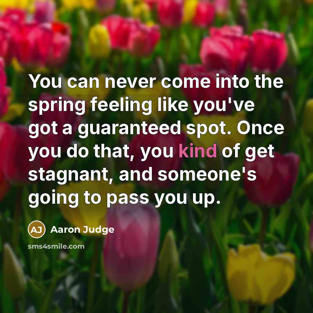 “You can never come into the spring feeling like you've…” quote by Aaron Judge