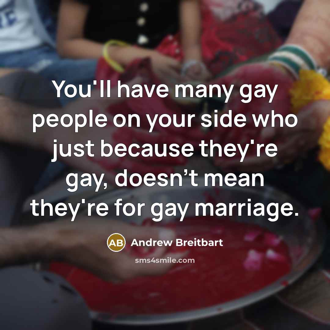 “You'll have many gay people on your side who just…” quote by Andrew Breitbart