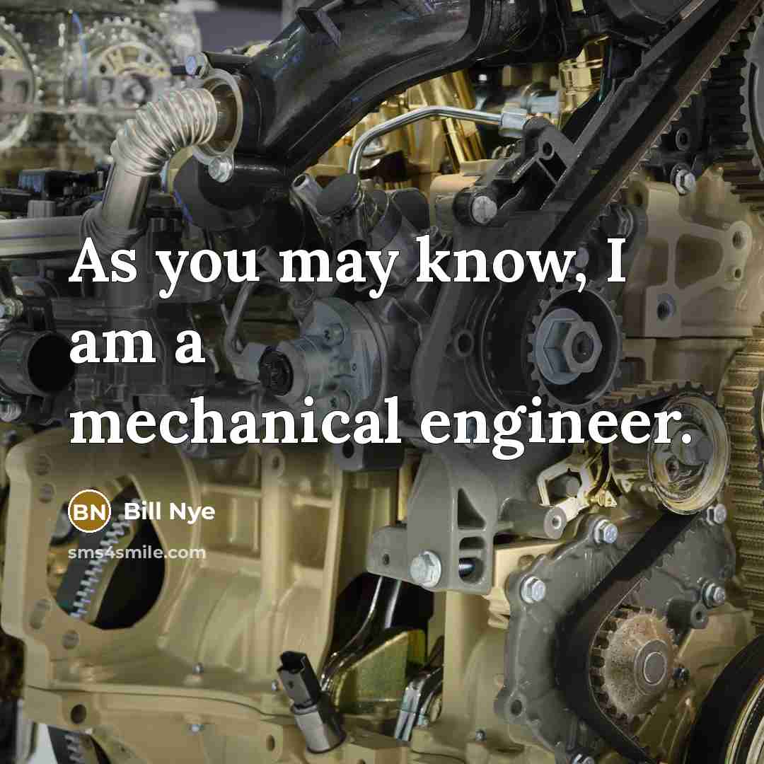 “As you may know, I am a mechanical engineer.” quote by Bill Nye