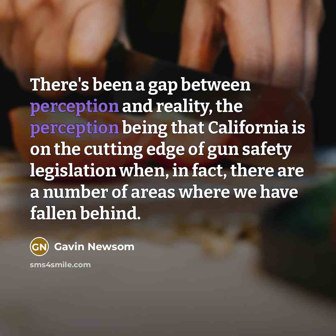 “There's been a gap between perception and reality, the perception…” quote by Gavin Newsom