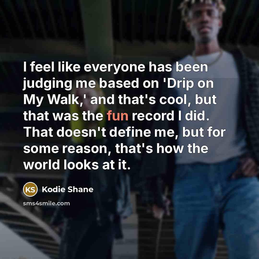 “I feel like everyone has been judging me based on…” quote by Kodie Shane
