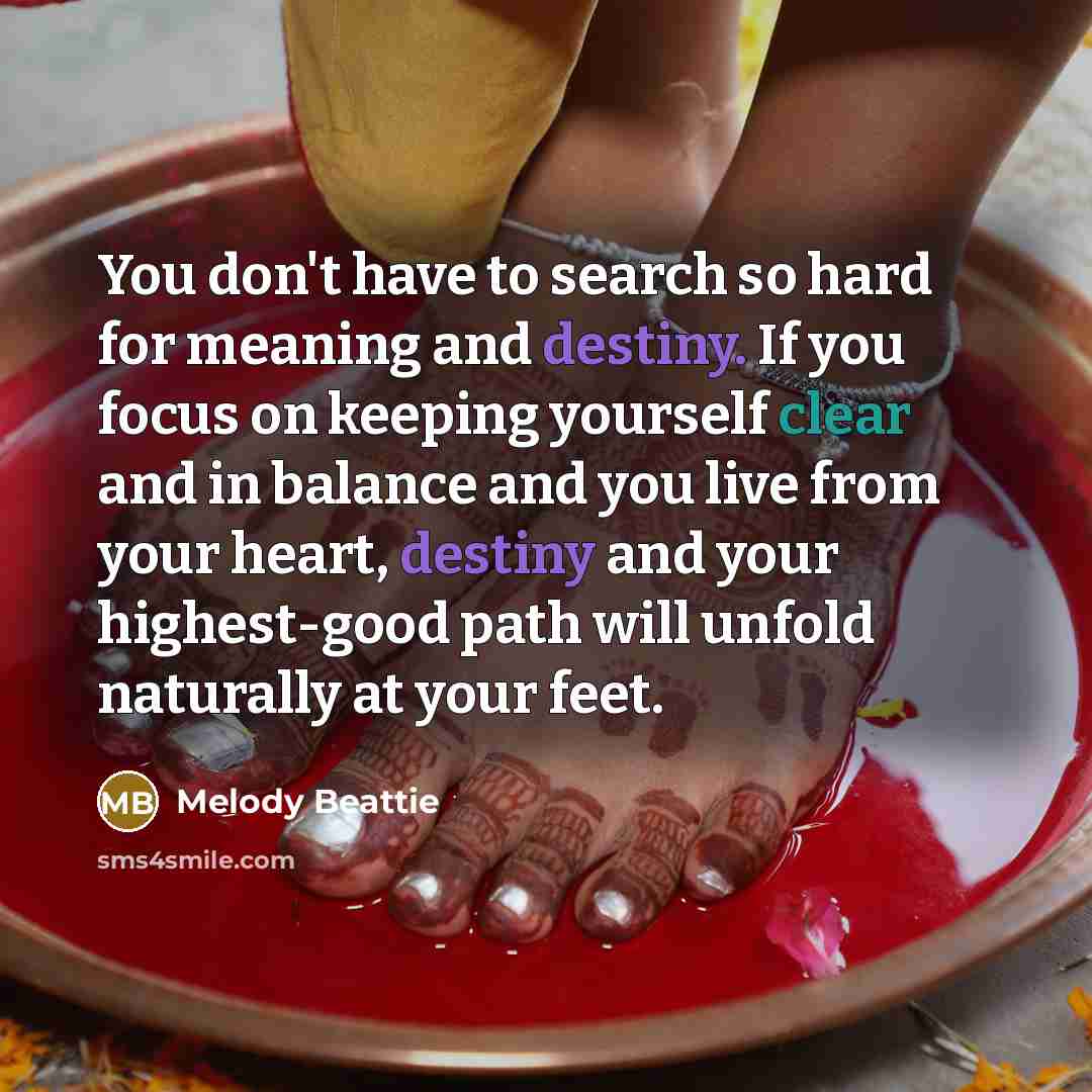 “You don't have to search so hard for meaning and…” quote by Melody Beattie