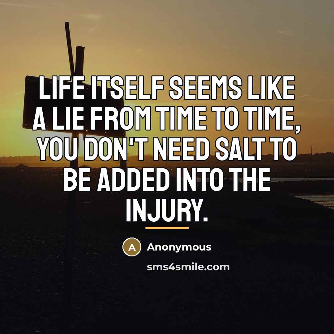 “Life itself seems like a lie from time to time,…” quote by Anonymous