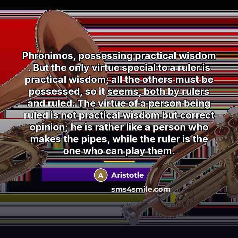 “Phronimos, possessing practical wisdom . But the only virtue special…” quote by Aristotle