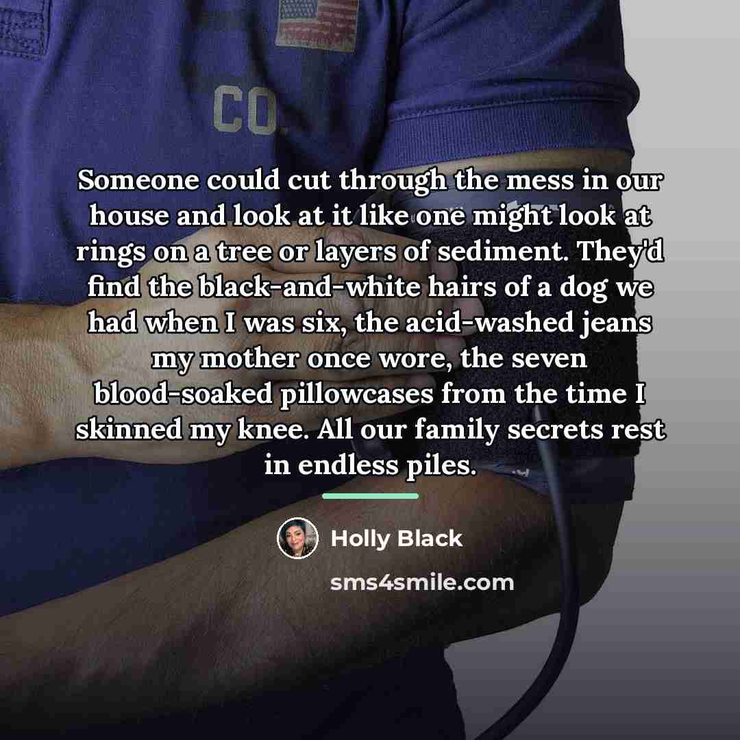 “Someone could cut through the mess in our house and…” quote by Holly Black