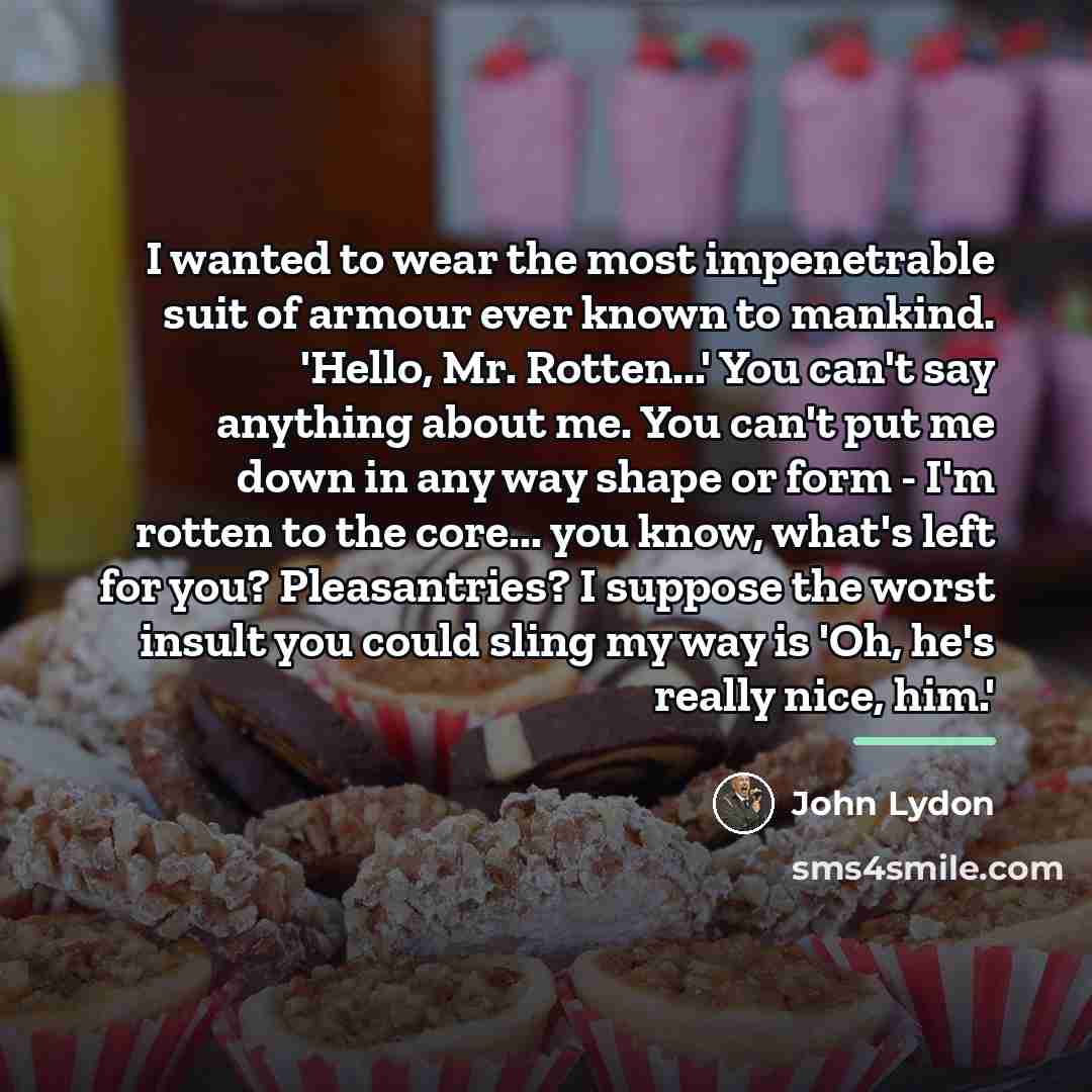 “I wanted to wear the most impenetrable suit of armour…” quote by John Lydon