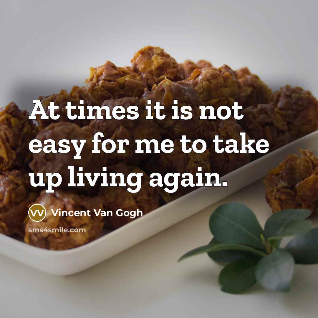 “At times it is not easy for me to take…” quote by Vincent Van Gogh