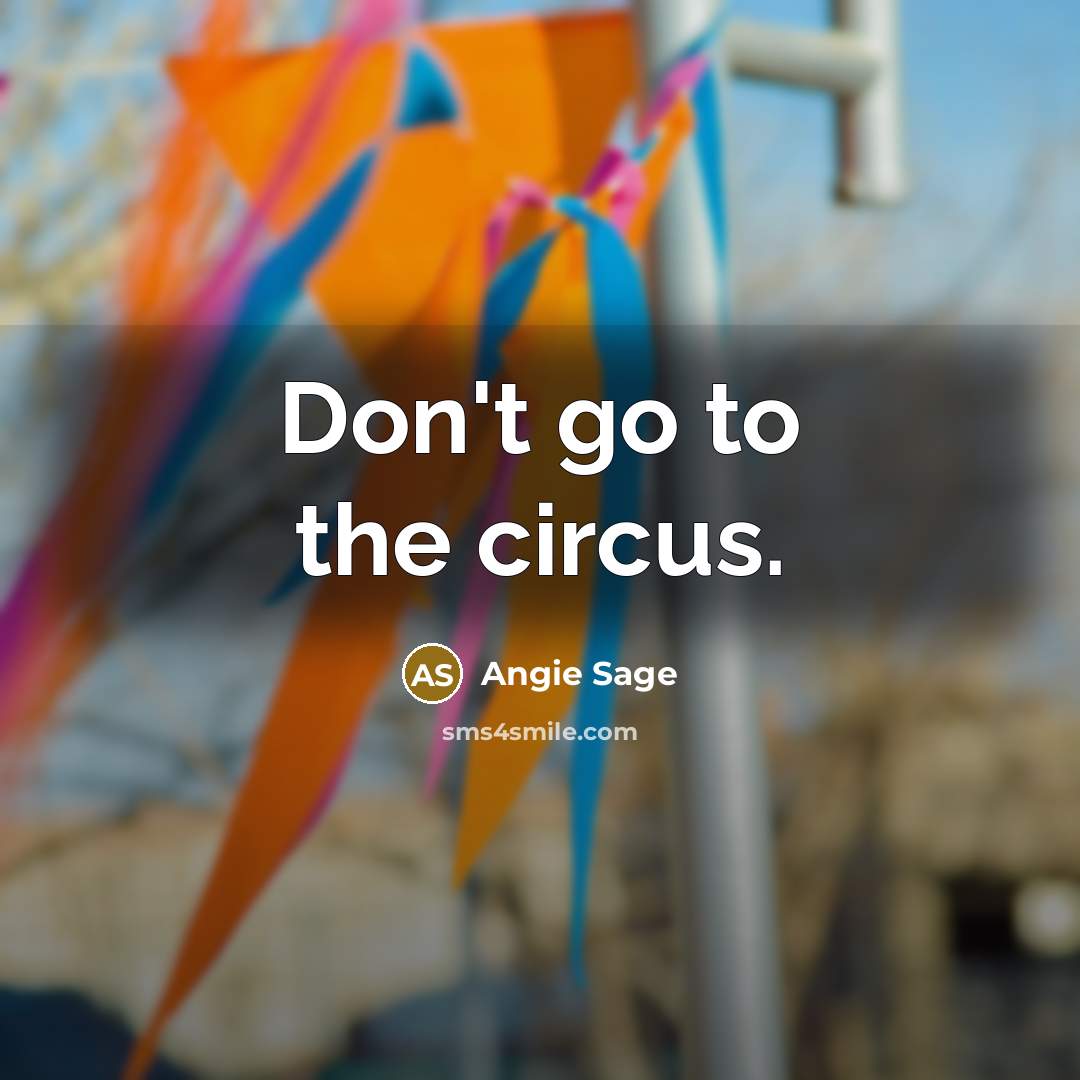 “Don't go to the circus.…” quote by Angie Sage
