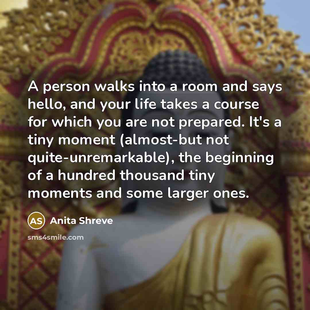 “A person walks into a room and says hello, and…” quote by Anita Shreve