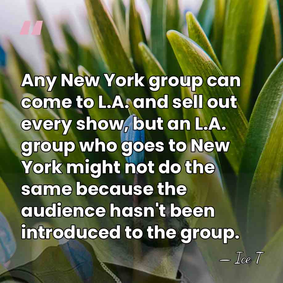 Any New York group can come to L.A. and sell out every&hellip; - Ice T
