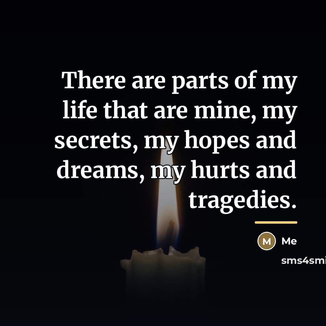 “There are parts of my life that are mine, my…” quote by Me