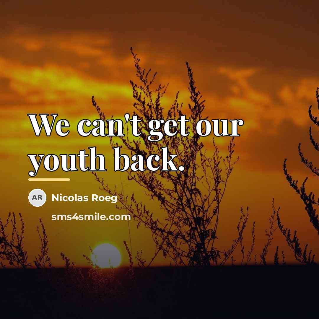 “We can't get our youth back.…” quote by Nicolas Roeg