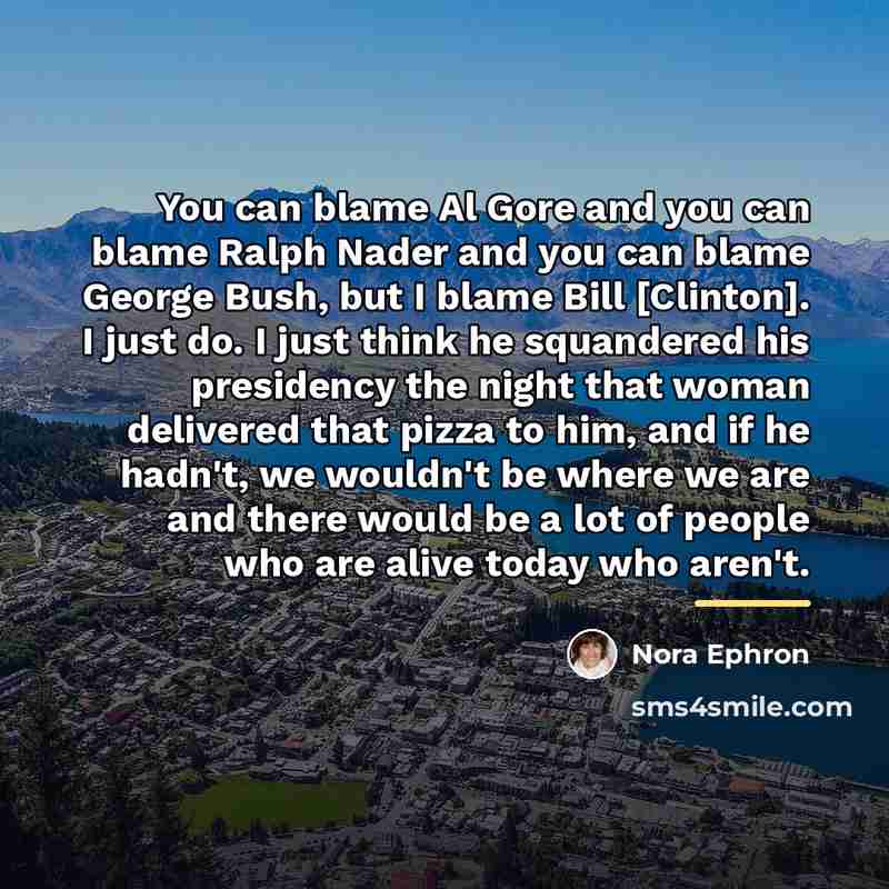 “You can blame Al Gore and you can blame Ralph…” quote by Nora Ephron