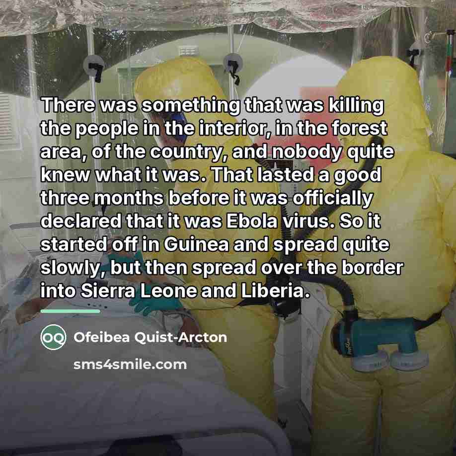 “There was something that was killing the people in the…” quote by Ofeibea Quist-Arcton