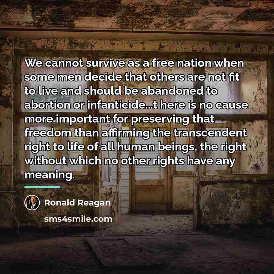 “We cannot survive as a free nation when some men…” quote by Ronald Reagan
