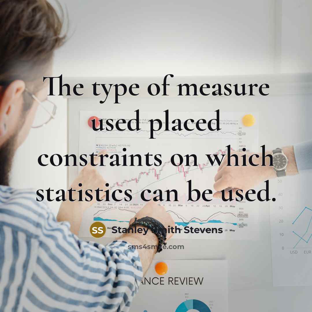 “The type of measure used placed constraints on which statistics…” quote by Stanley Smith Stevens