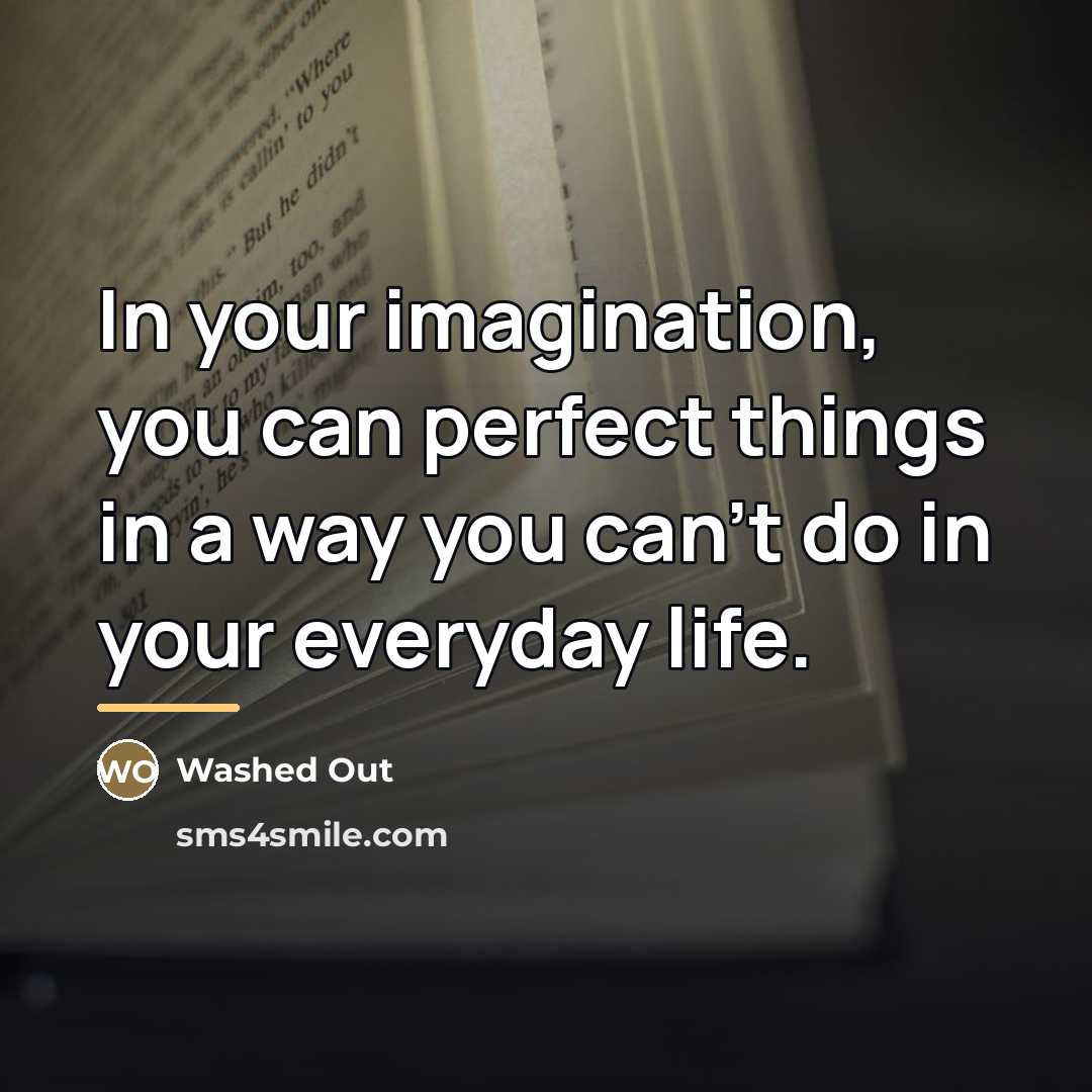 “In your imagination, you can perfect things in a way…” quote by Washed Out