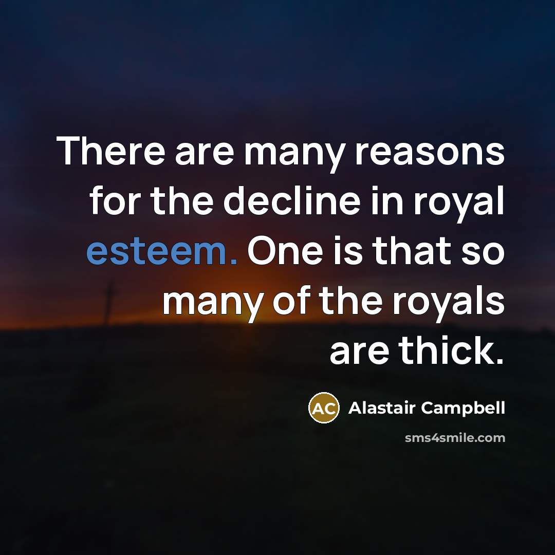 “There are many reasons for the decline in royal esteem.…” quote by Alastair Campbell