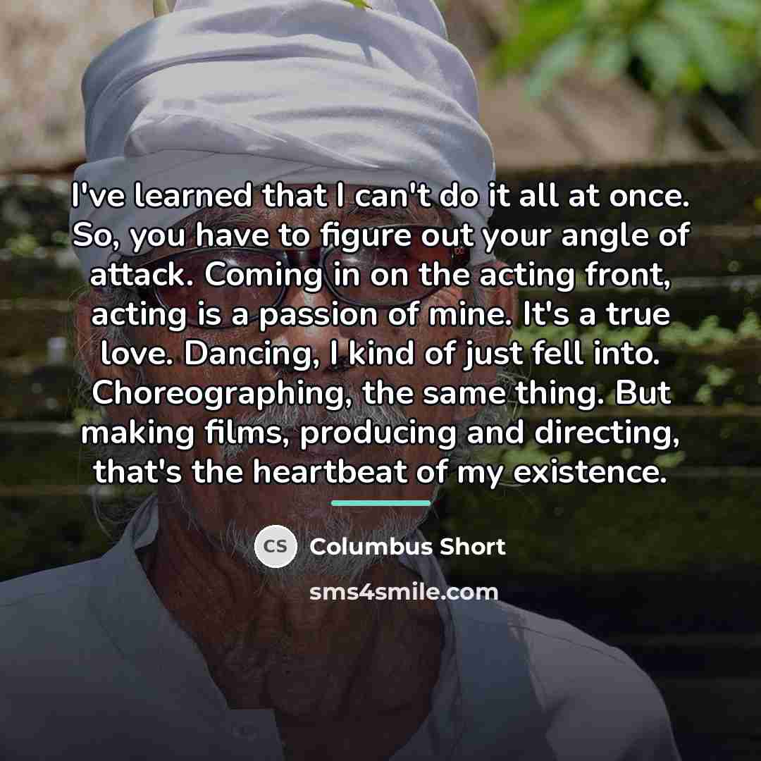 “I've learned that I can't do it all at once.…” quote by Columbus Short