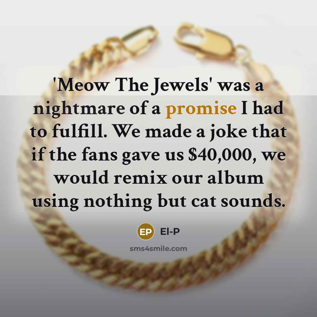 “'Meow The Jewels' was a nightmare of a promise I…” quote by El-P