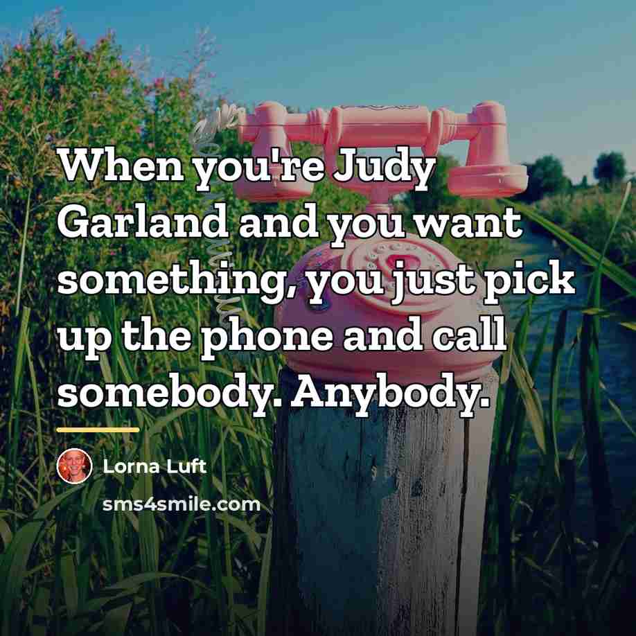 “When you're Judy Garland and you want something, you just…” quote by Lorna Luft