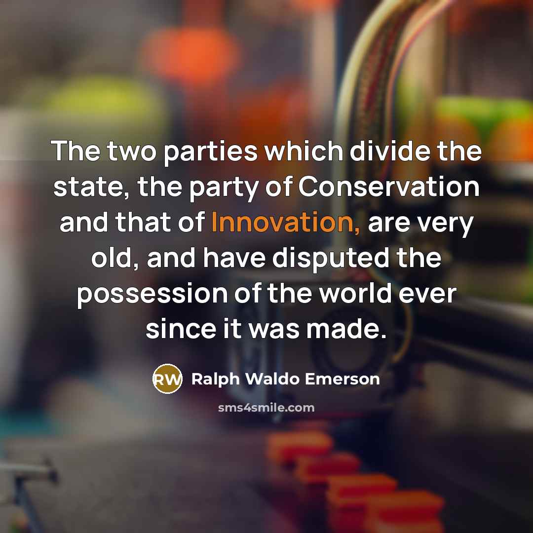 “The two parties which divide the state, the party of…” quote by Ralph Waldo Emerson