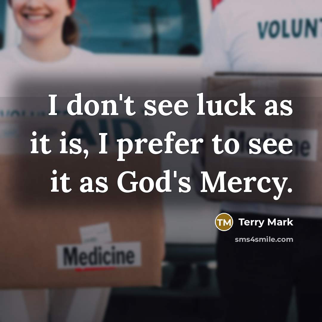 “I don't see luck as it is, I prefer to…” quote by Terry Mark
